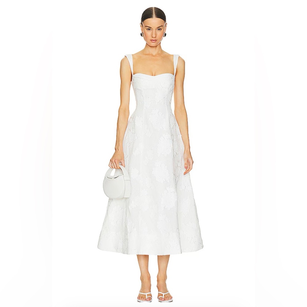 Emilia Midi Dress in Cloud Jacquard